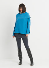 Load image into Gallery viewer, Stylish cowl neck blouse available in black or lake colors.Women&#39;s clothing Long Island, Woodbury, Greenvale, New York. High-end women&#39;s fashion Long Island Designer clothing Woodbury NY Luxury women&#39;s clothing Greenvale Fashion boutiques on Long Island Women&#39;s designer fashion stores Woodbury NY fashion boutiques
