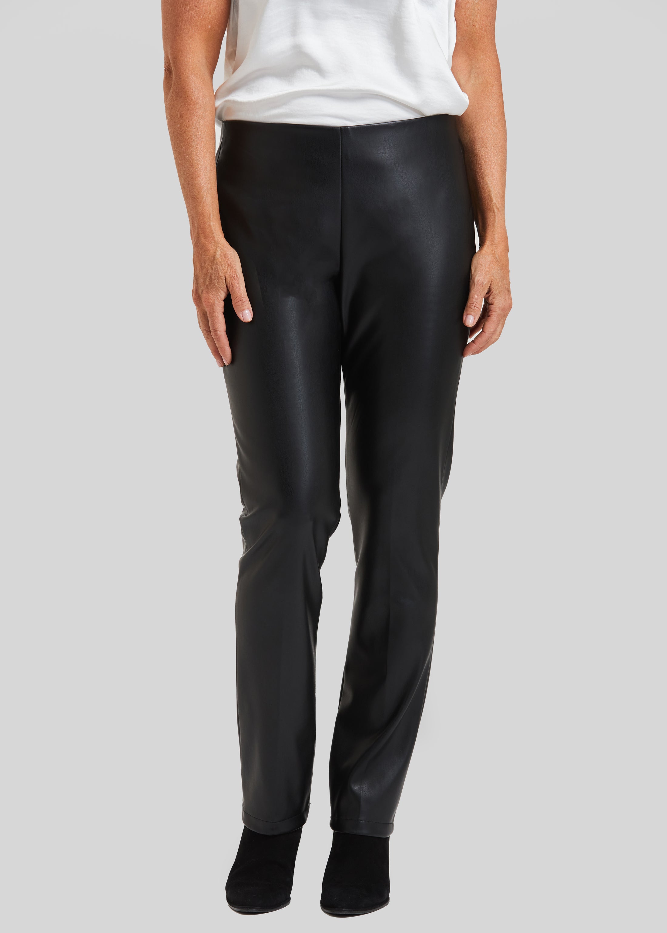 Black Faux Leather Stretch Pants Available in Size XL – Meika's Boutique N  More LLC