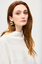 Load image into Gallery viewer, With a luxurious sweater knit fabric, cozy mock neck, and elegant bell sleeves, this pullover is guaranteed to create an exceptional look all while keeping you delightfully warm. Subtle stitching and JR metallic trim add to its charm.