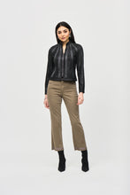 Load image into Gallery viewer, Add some edge to your wardrobe with this chic faux suede jacket, detailed with metallic mesh and an exposed front zipper closure. Pair it with jeans or kick it up a notch with a pair of faux leather pants.