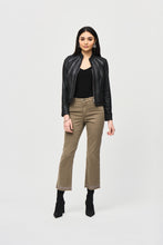 Load image into Gallery viewer, Add some edge to your wardrobe with this chic faux suede jacket, detailed with metallic mesh and an exposed front zipper closure. Pair it with jeans or kick it up a notch with a pair of faux leather pants.