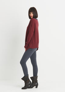 Fashionable long sleeve pullover with ribbed trim. Women's clothing Long Island, Woodbury, Greenvale, New York. High-end women's fashion Long Island Designer clothing Woodbury NY Luxury women's clothing Greenvale Fashion boutiques on Long Island Women's designer fashion stores Woodbury NY fashion boutiques