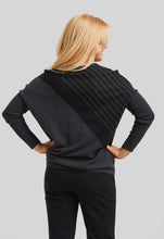 Load image into Gallery viewer, Peace of Cloth blazer 2 tone crew sweater with stones. Long Island, Woodbury, Greenvale, New York. High-end women's fashion Long Island Designer clothing Woodbury NY Luxury women's clothing Greenvale Fashion boutiques on Long Island Women's designer fashion stores Woodbury NY fashion. Designer Boutique