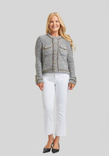 Load image into Gallery viewer, Peace of Cloth Tweed 2 Pocket Jacket with Chain Trim. Fashion Boutique Long Island, Woodbury, Greenvale, New York. High-end women&#39;s fashion Long Island Designer clothing Woodbury NY Luxury women&#39;s clothing Greenvale Fashion boutiques on Long Island Women&#39;s designer fashion stores Woodbury NY fashion. Designer Boutique
