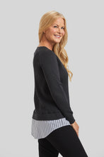 Load image into Gallery viewer, Peace of Cloth mixed media sweater with shirttail. Fashion Boutique Long Island, Woodbury, Greenvale, New York. High-end women's fashion Long Island Designer clothing Woodbury NY Luxury women's clothing Greenvale Fashion boutiques on Long Island Women's designer fashion stores Woodbury NY fashion. Designer Boutique