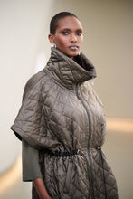 Load image into Gallery viewer, Quilted Nylon Shawl-Neck Boxy Vest