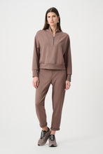 Load image into Gallery viewer, Scuba Jersey Boxy Sweatshirt With High Collar and Front Zipper