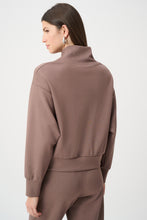 Load image into Gallery viewer, Scuba Jersey Boxy Sweatshirt With High Collar and Front Zipper