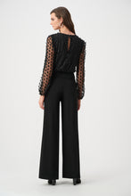 Load image into Gallery viewer, Signature | Silky Knit and Sheer Novelty Wide Leg Jumpsuit
