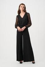 Load image into Gallery viewer, Signature | Silky Knit and Sheer Novelty Wide Leg Jumpsuit