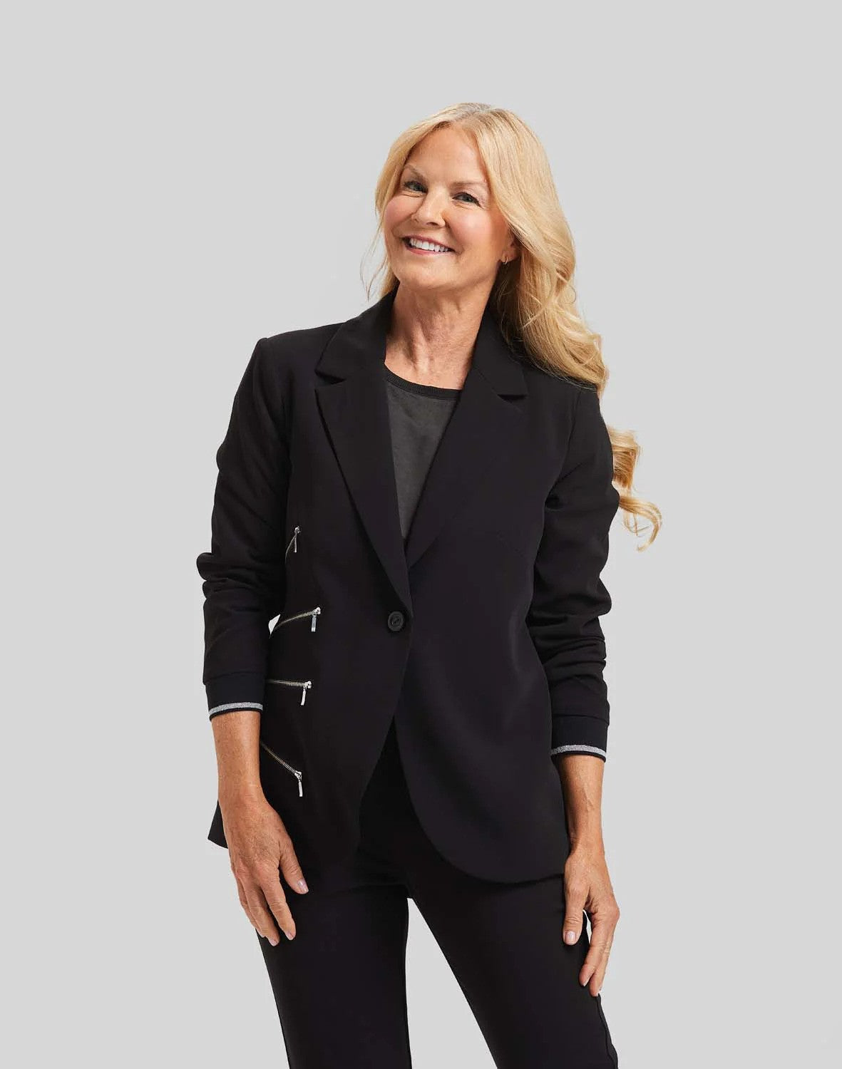 Blazer with Zipper Detail