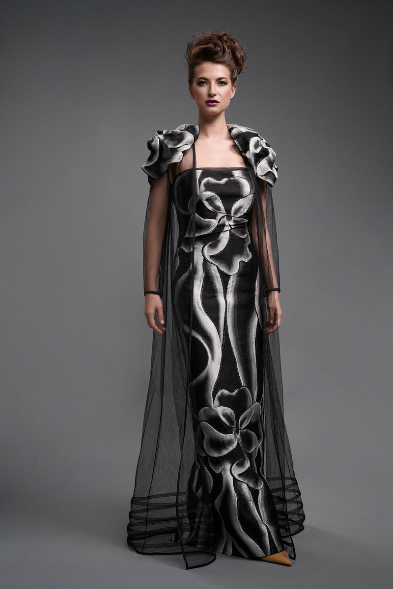 Strapless Floral Pattern Gown – Mieka Boutique