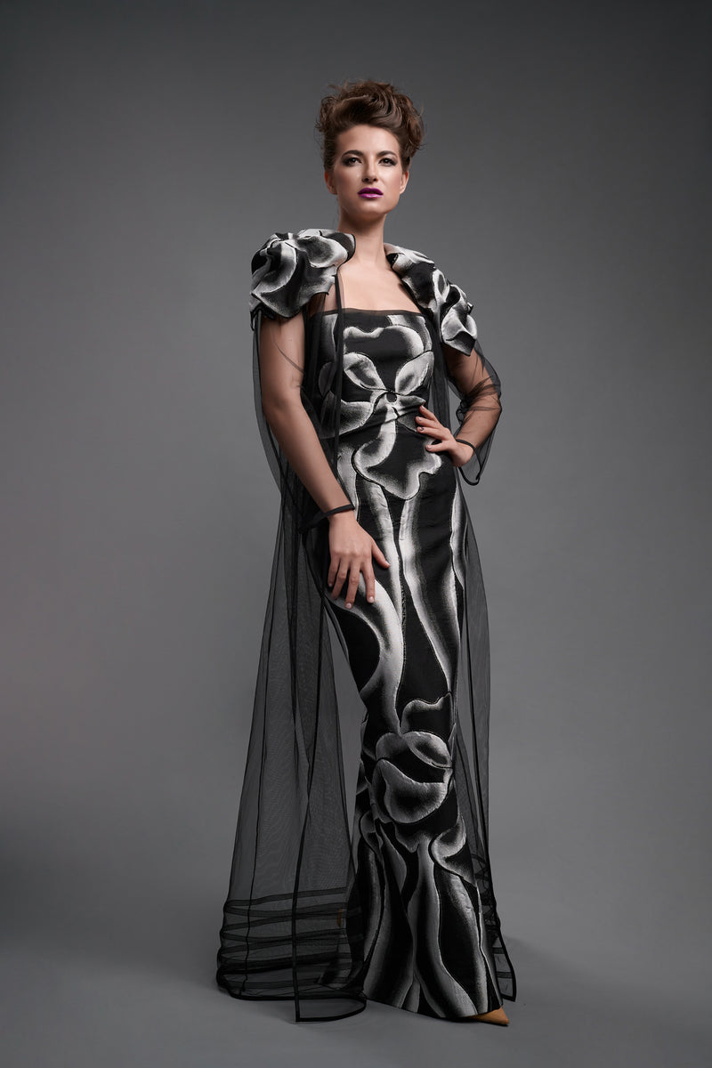 インナー・ルームウェアその他 Oseree Feather silk dressing gown Ostrich Feather sequin mesh long robe dress with sequin