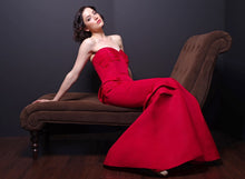 Load image into Gallery viewer, Strapless Embroidered Silk Faille Gown