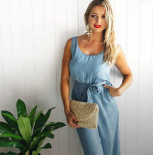 Load image into Gallery viewer, Faille Basketweave Peplum Gown - Mieka Boutique