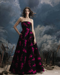 Strapless Floral Long Dress Strapless Floral Long Dress