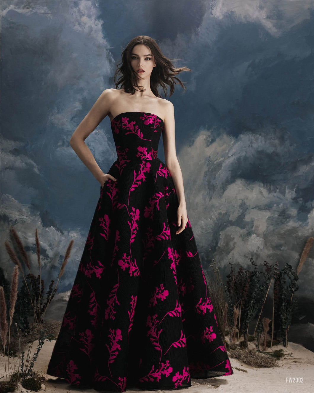 Strapless Floral Long Dress Mieka Boutique Strapless Floral Long Dress Mieka Boutique