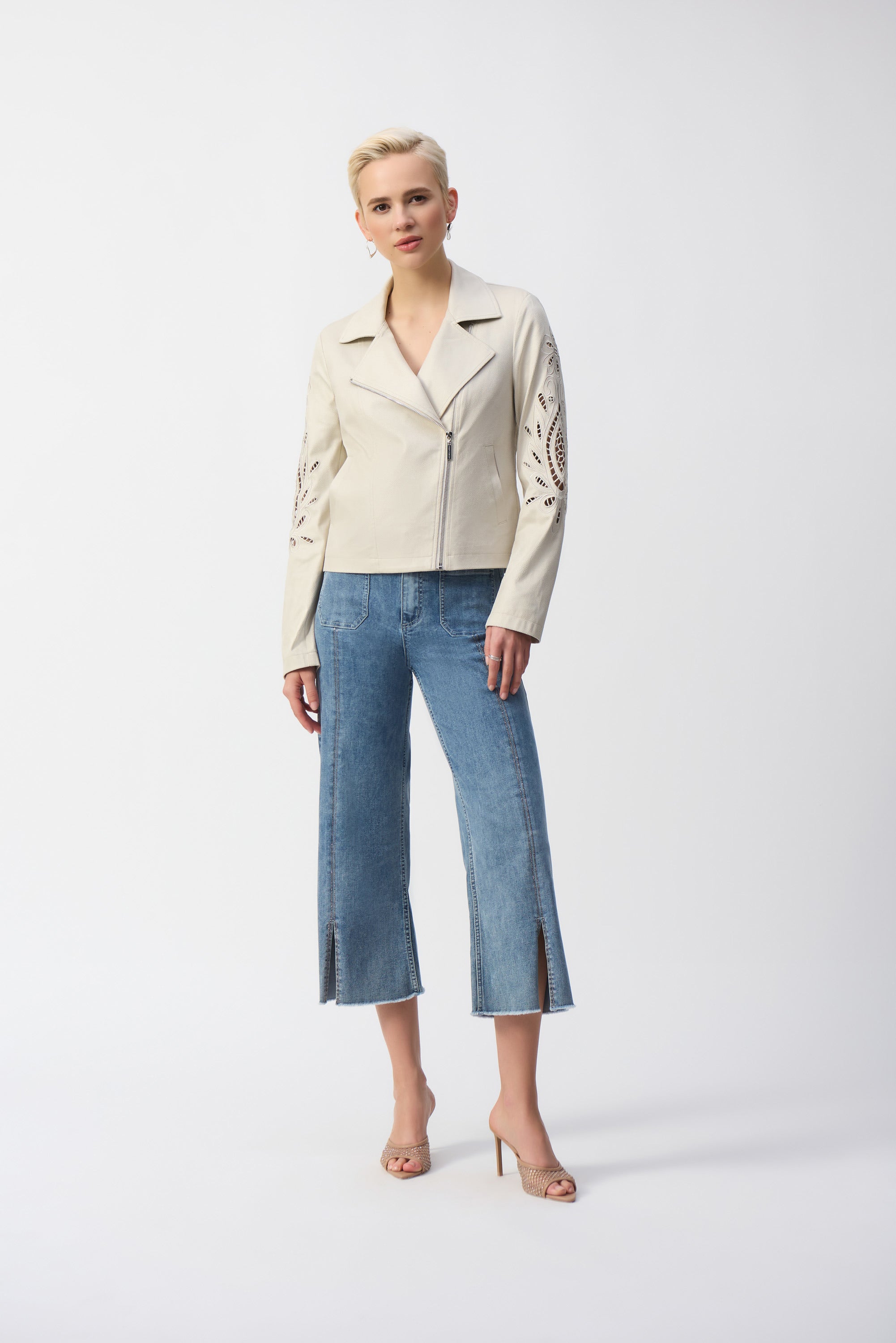 メイニャ Foiled Faux-Suede Moto Jacket – Mieka Boutique