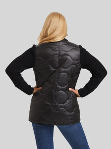 ribbed cotton blend with a quilted puffer vest top layer. Women's clothing Long Island, Woodbury, Greenvale, New York. High-end women's fashion Long Island Designer clothing Woodbury NY Luxury women's clothing Greenvale Fashion boutiques on Long Island Women's designer fashion stores Woodbury NY fashion boutiques