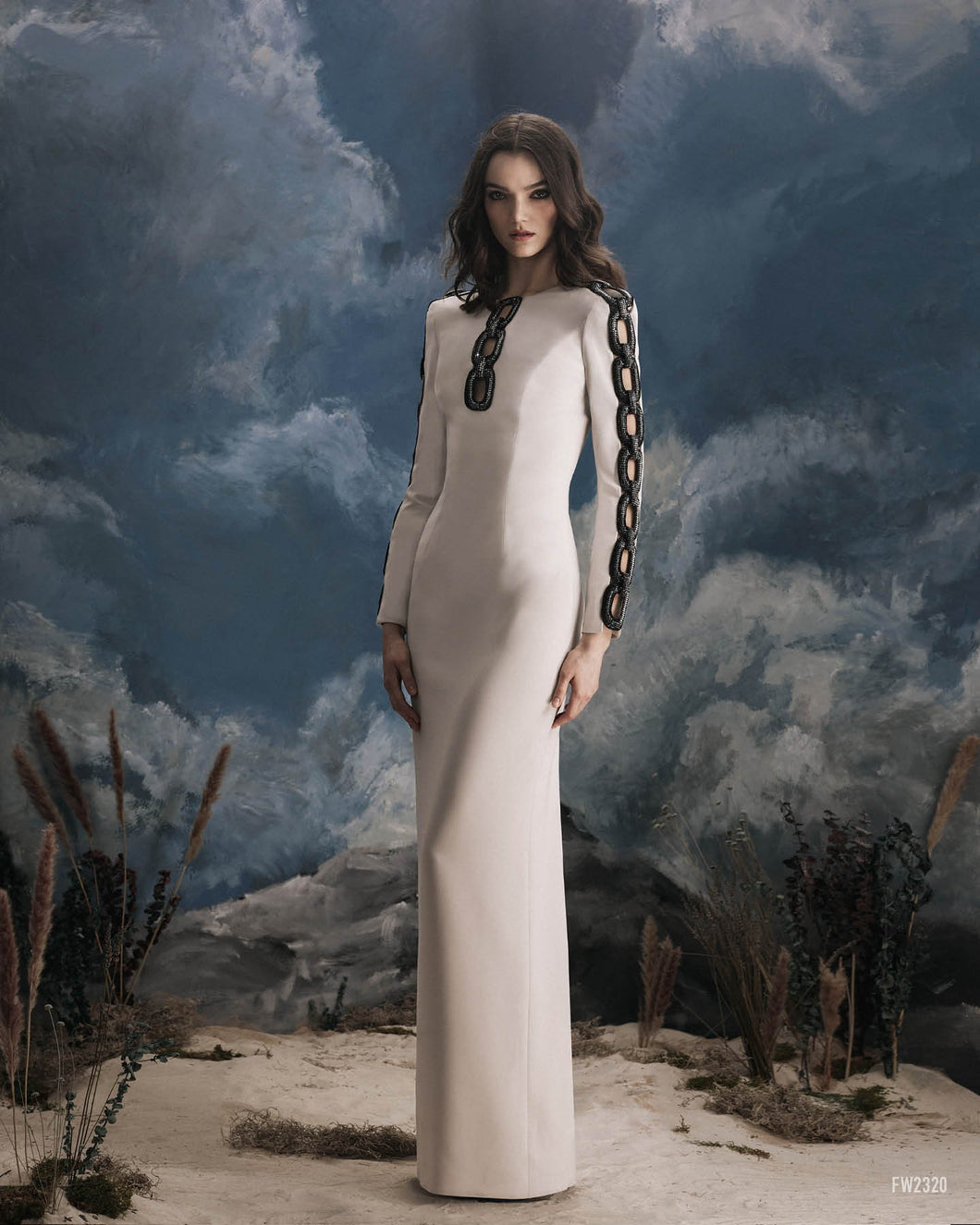 Rectangle Detailed Evening Gown Mieka Boutique Rectangle Detailed Evening Gown Mieka Boutique