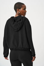 Load image into Gallery viewer, Scuba Jersey And Satin Hooded Boxy Jacket
