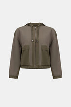 Load image into Gallery viewer, Scuba Jersey And Satin Hooded Boxy Jacket
