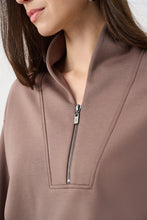 Load image into Gallery viewer, Scuba Jersey Boxy Sweatshirt With High Collar and Front Zipper
