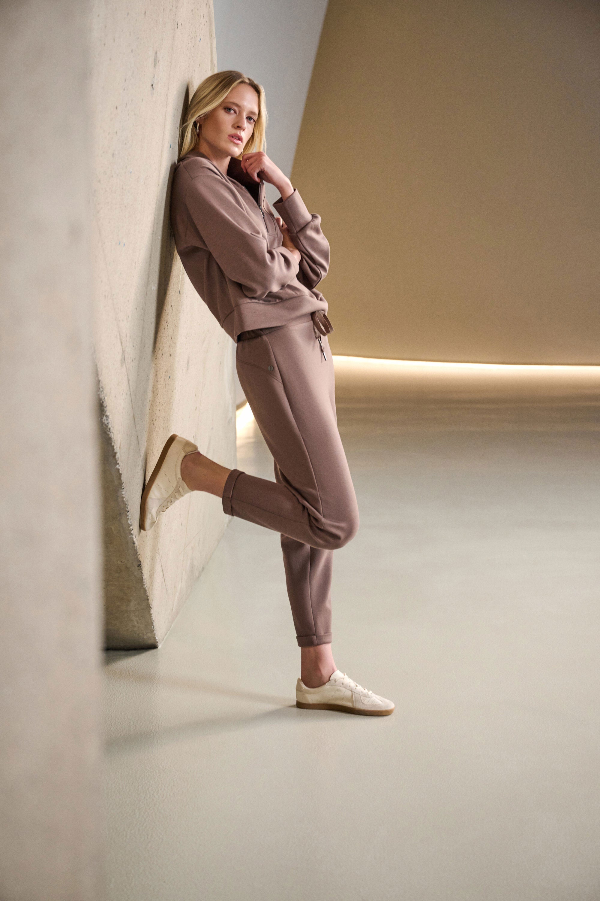 Scuba Jersey Pull-On Jogger Pants With Drawstring Waist