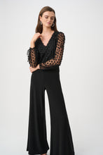 Load image into Gallery viewer, Signature | Silky Knit and Sheer Novelty Wide Leg Jumpsuit
