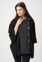 Load image into Gallery viewer, Sweater Knit Quilted Poncho Jacket
