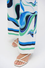 Load image into Gallery viewer, The pinnacle of contemporary glamour. These stunning woven pull-on pants will rival any piece in your wardrobe with their alluring abstract print. The wide-leg silhouette exudes timeless appeal and adds poise to every step. Sleek stripes at the hem elevate the design’s polished feel and unique look.
