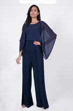 Load image into Gallery viewer, Blouson split midnight sleeveless jumpsuit - rhine shoulders 100% polyester
