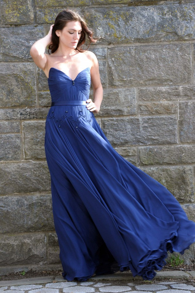 Flowing Fit-And-Flare Chiffon Gown