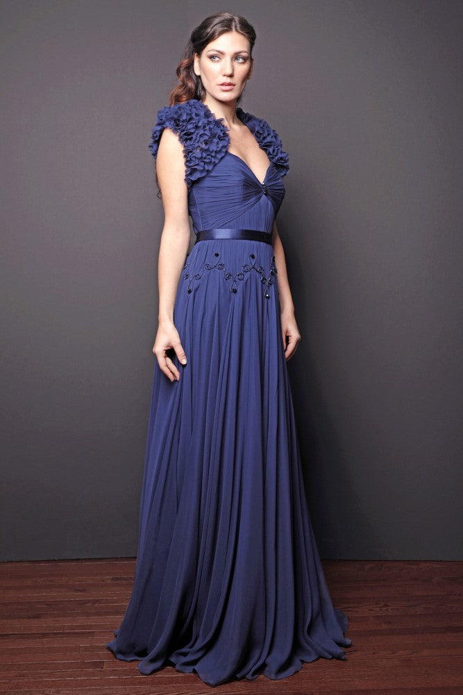 Olga Banartsev Flowing Fit-And-Flare Chiffon Gown – Mieka Boutique