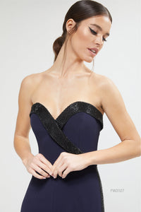 Lucian Matis Tuxedo Style Jumpsuit With Beaded Trim.