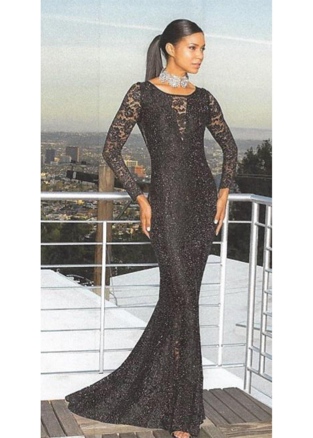Sheer Lace Long Sleeve Inserts Gown Mieka Boutique Sheer Lace Long Sleeve Inserts Gown Mieka Boutique