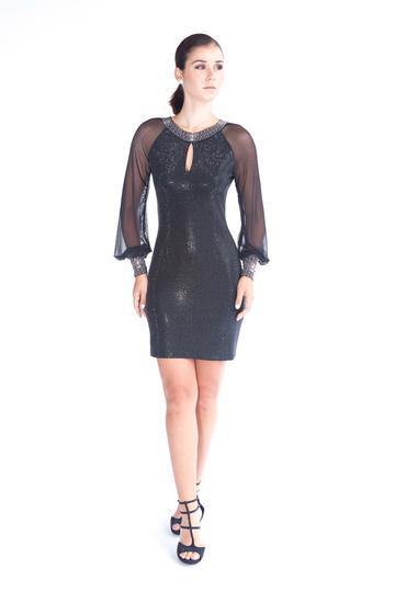 Stingray Sheer Long Sleeve Dress with Stones - Mieka Boutique